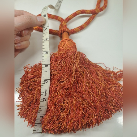 Brunschwig & Fils Vintage Orange Tieback Tassel Drape Curtain Holders 1pc - Picture 3 of 4